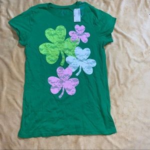 Green Shamrock Kids Short Sleeve Shirt